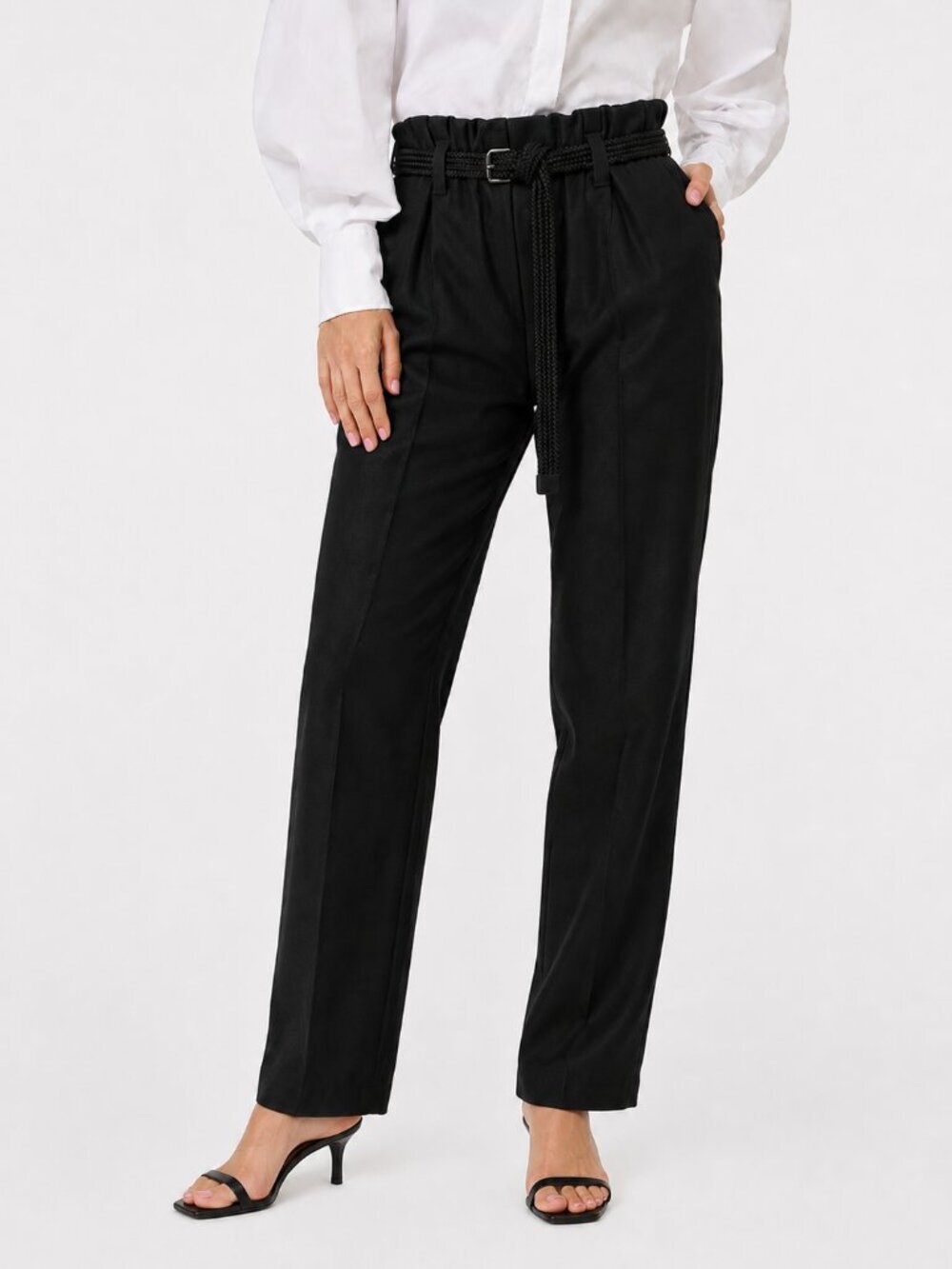 Brunello Cucinelli Black Pants Viscose Linen Light Weight Pull On Size 4 New Tag